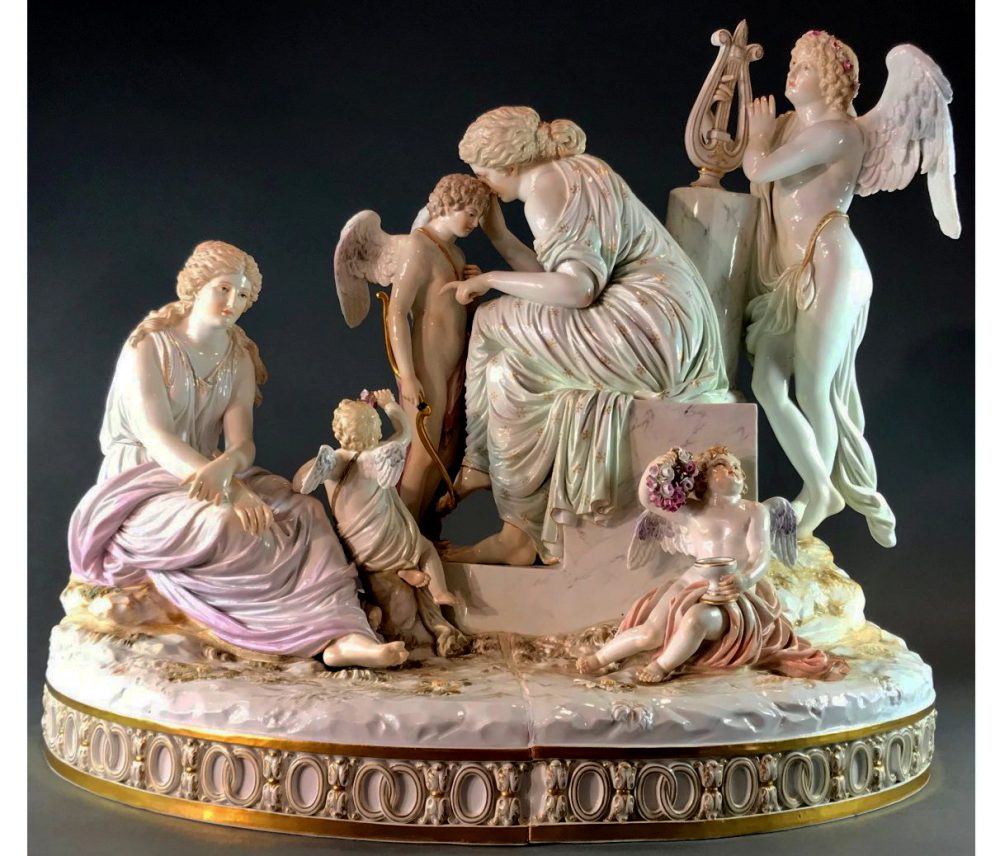 Large Meissen figural group "Lesson in Love". Model K44