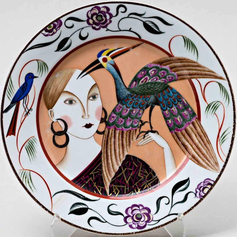Baltars Plate 026 Belcova Girl With Peacock