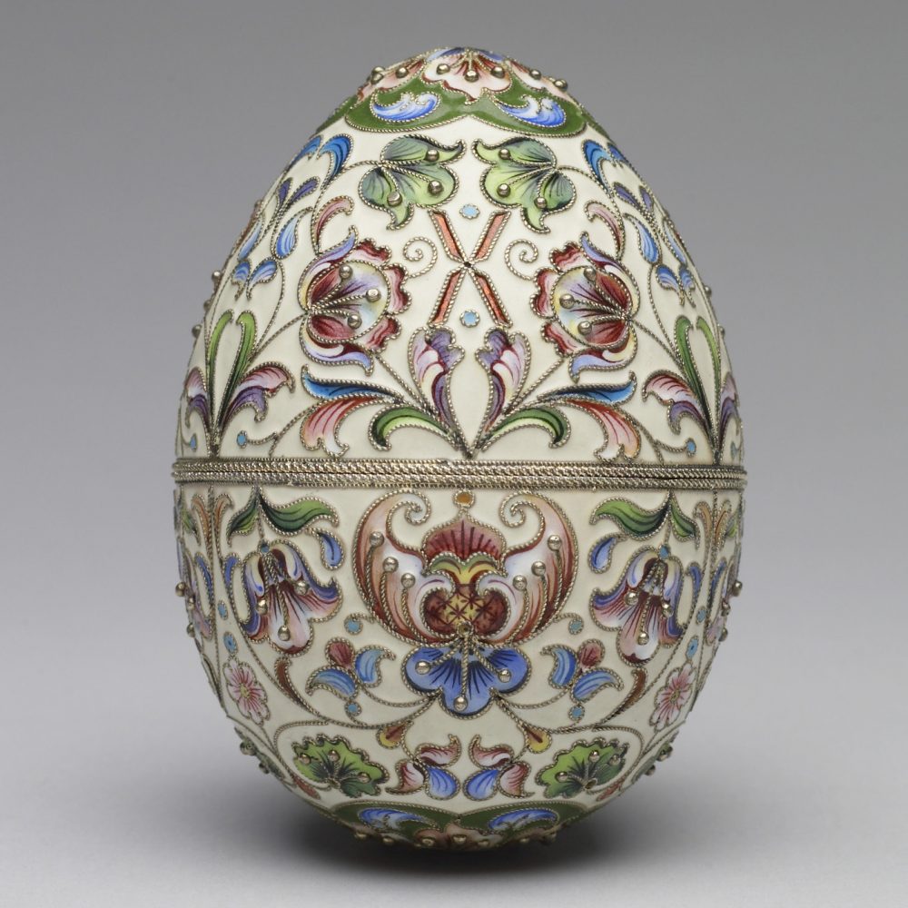 Russian Silver Enamel Egg by Maria Semenova