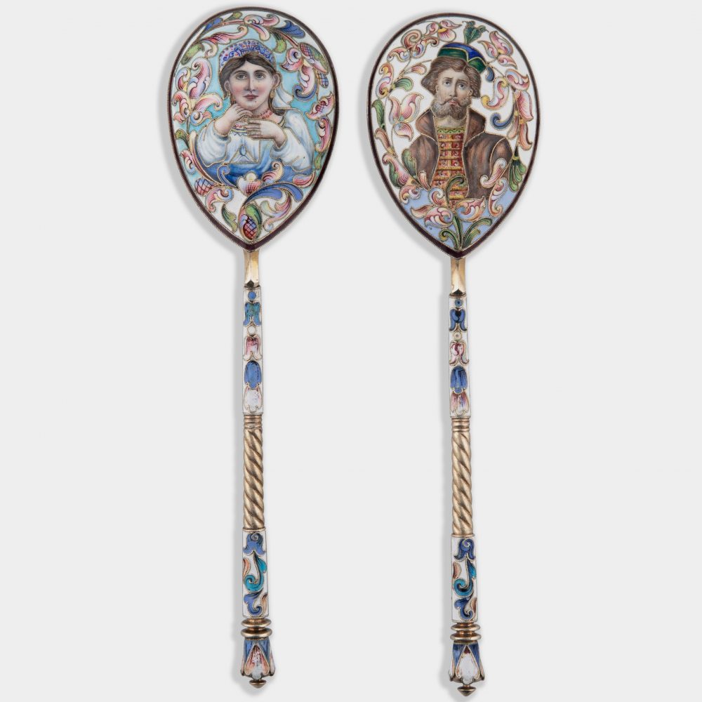 Maria Semenova 03 Silver Enamel Spoons Portraits