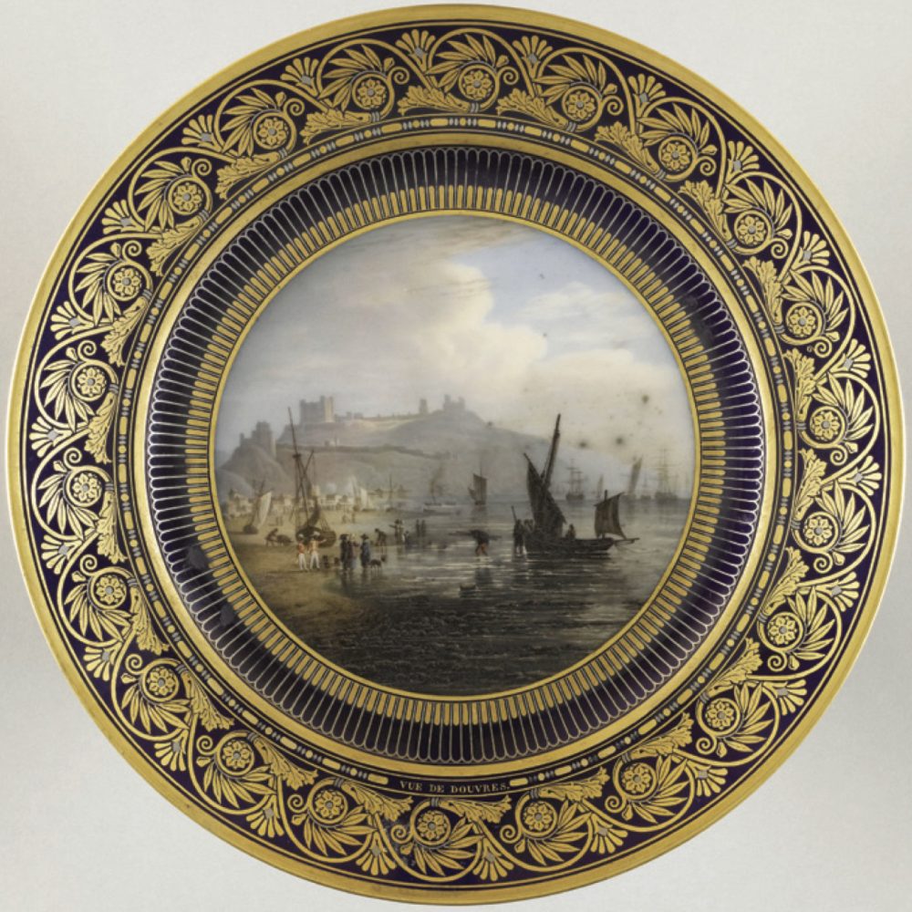 Sevres porcelain plate - View of Dover, England
