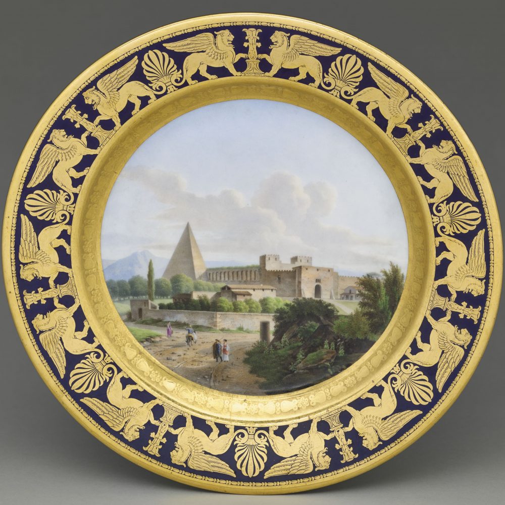 Sevres Plate 10x Service Des Vues Diverses La Pyramide De Cestius