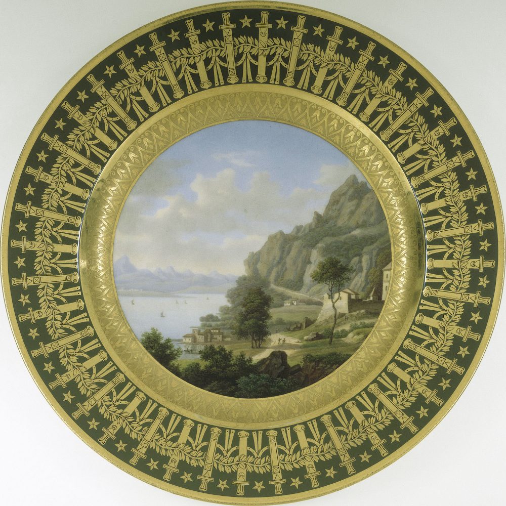 Sevres Plate 58 Service Particulier De Lempereur Vue Du Simplon Route Par Les Rochers De La Meillerie