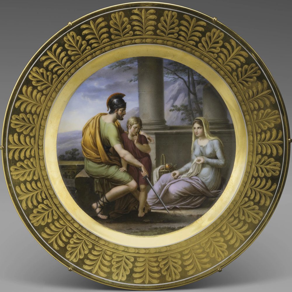 Sevres porcelain plate marli d’or "Education"