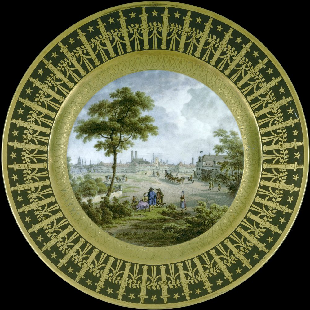 Sevres plate - Service particulier de l'Empereur - View of Munich