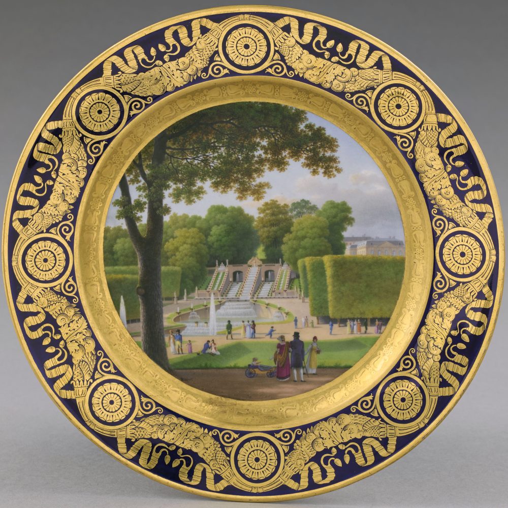 Sevres plate from service des Vues Diverses - Parc de Saint Cloud
