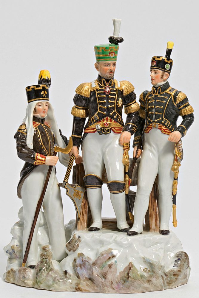 Meissen figural group Bergmänner by Eichler. Model F211