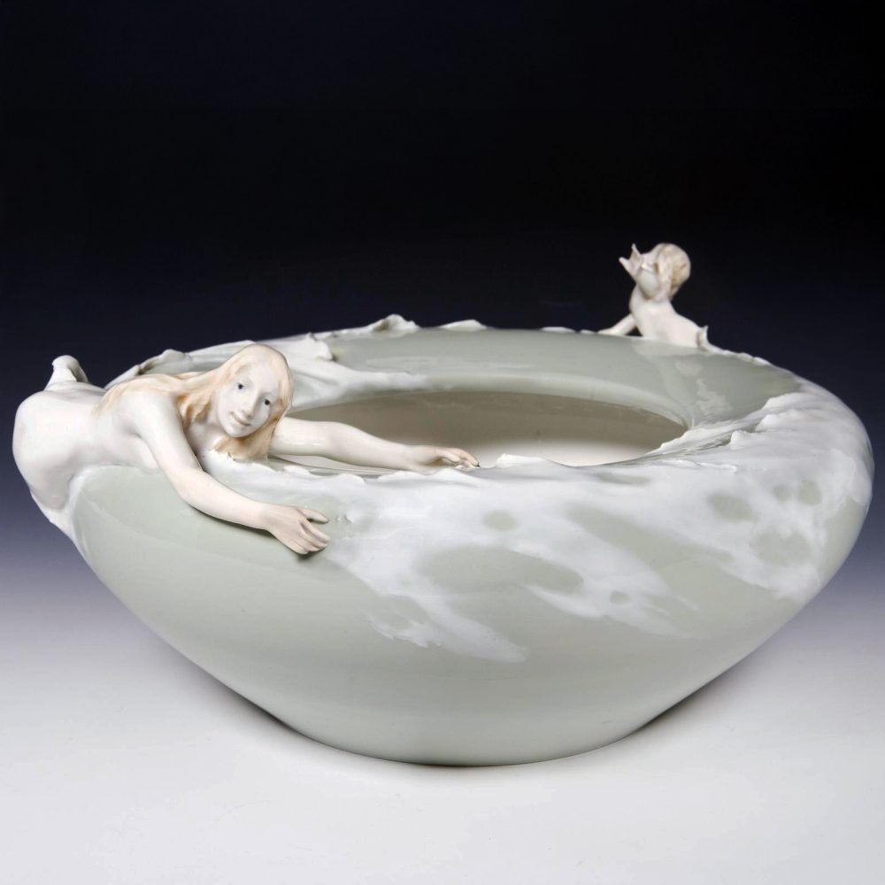 Meissen Bowl with Mermaid. Theodor Grust. R189