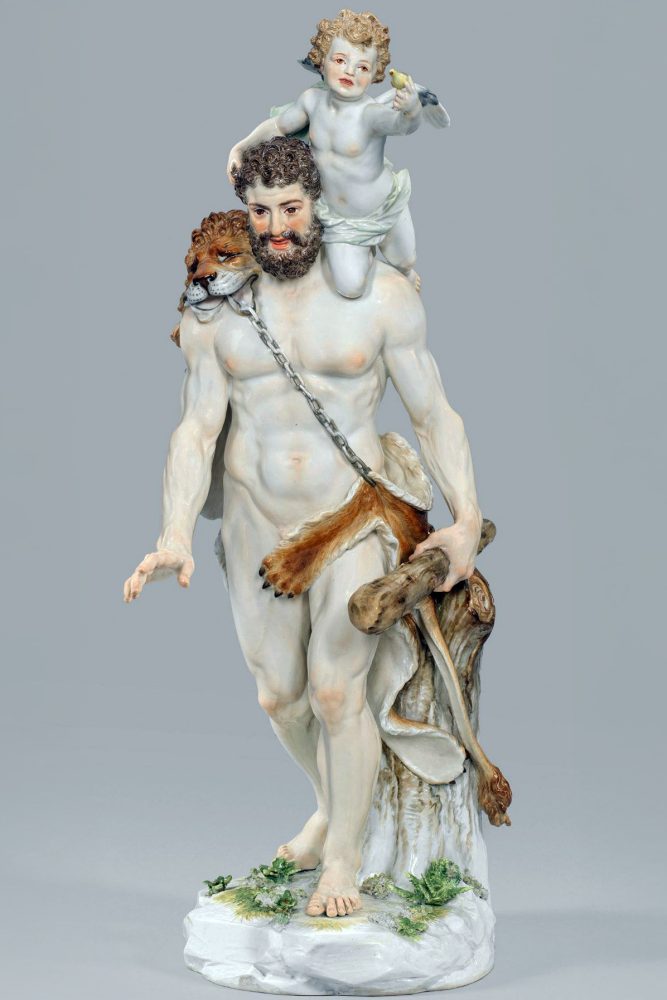 Meissen figural group "Hercules and Cupid"