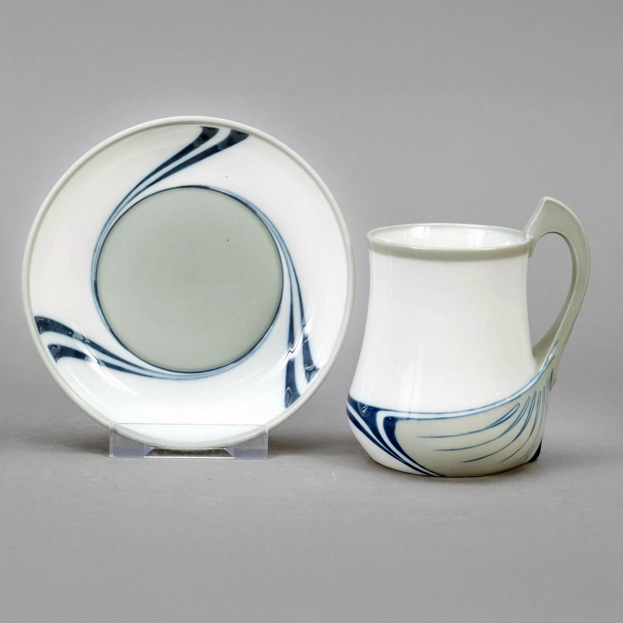 Meissen Cup and Saucer from "Saxonia" Service. Otto Eduard Voigt.