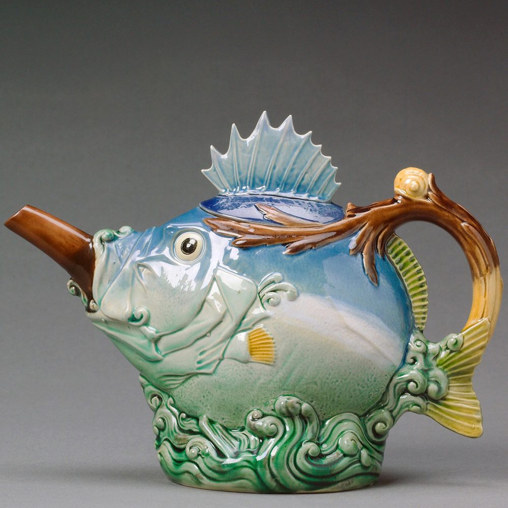 Minton Majolica Blowfish Teapot