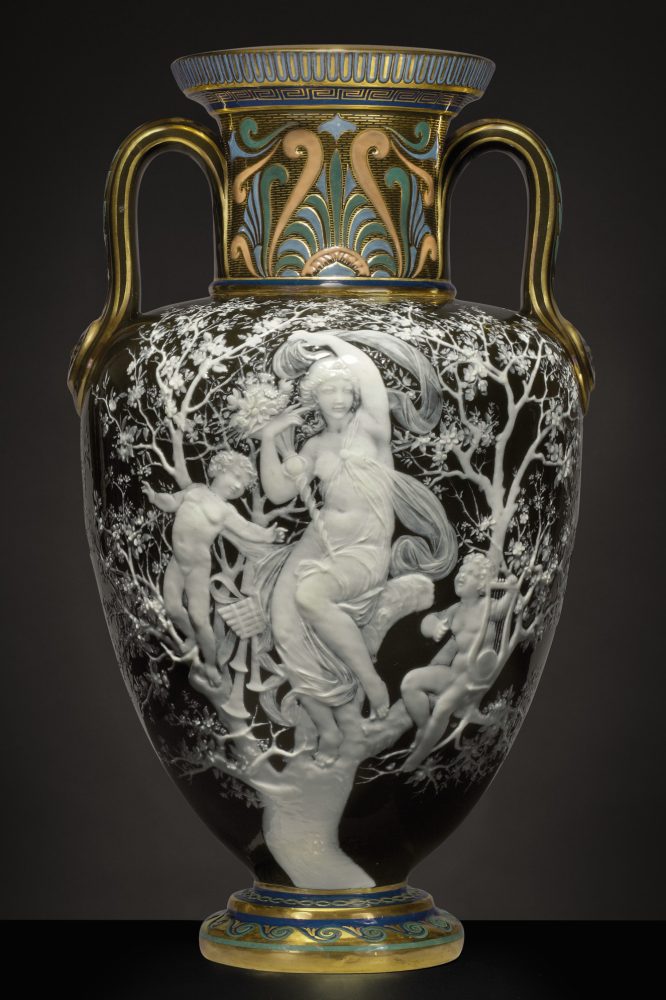 LAWRENCE BIRKS. Minton Pate-Sur-Pate Vase. 1722 shape.