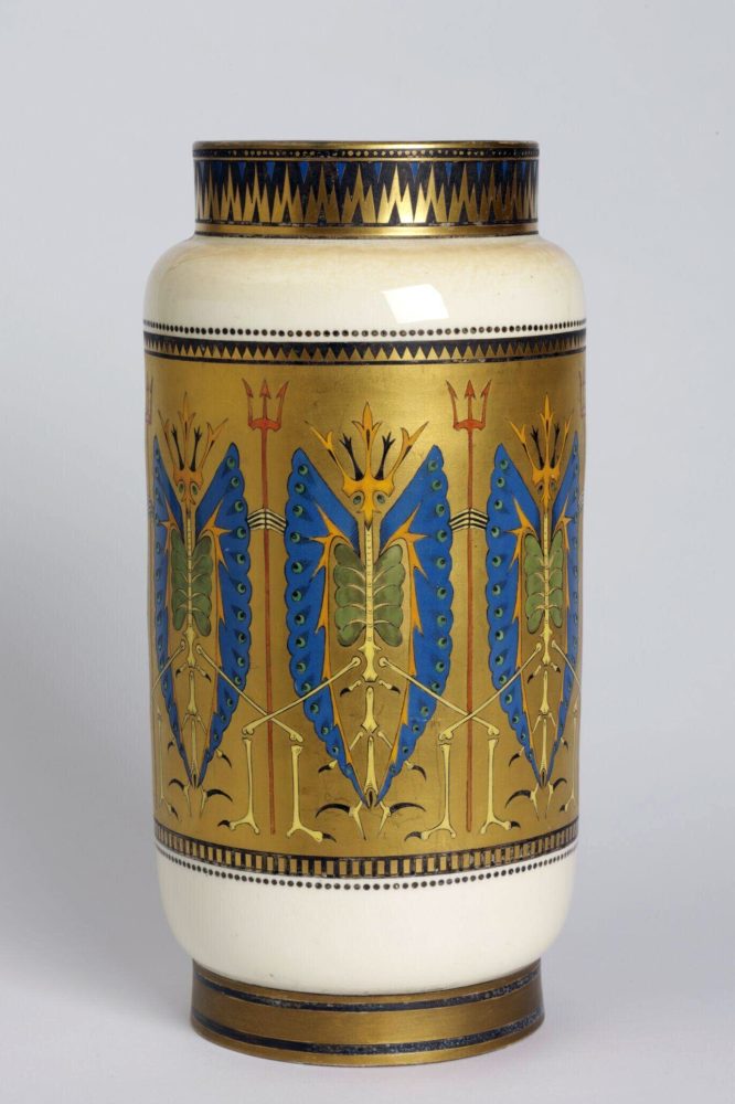 Minton vase "Old Bogey" pattern by Christopher Dresser