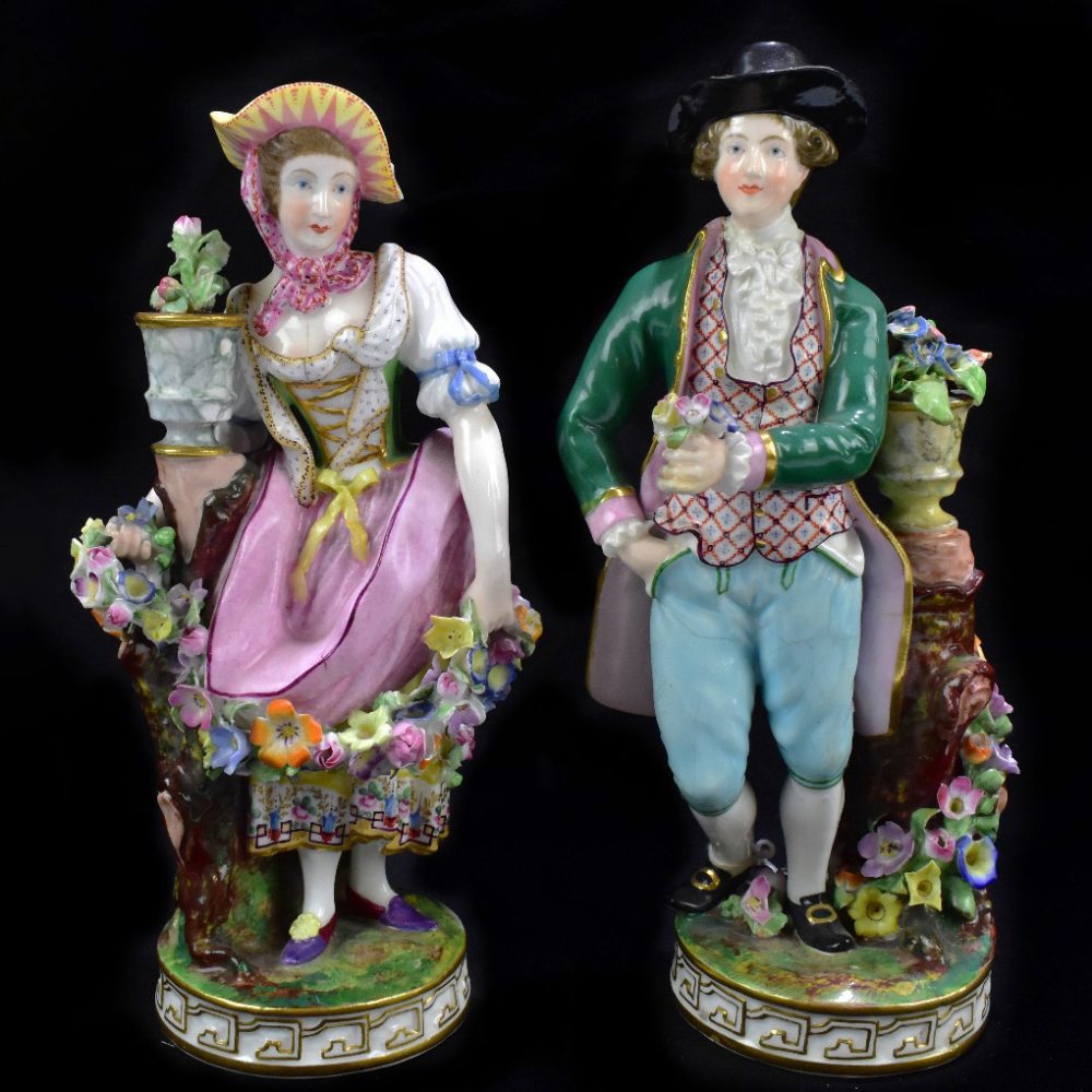 Minton 42 43 Figures Man And Woman With Garland