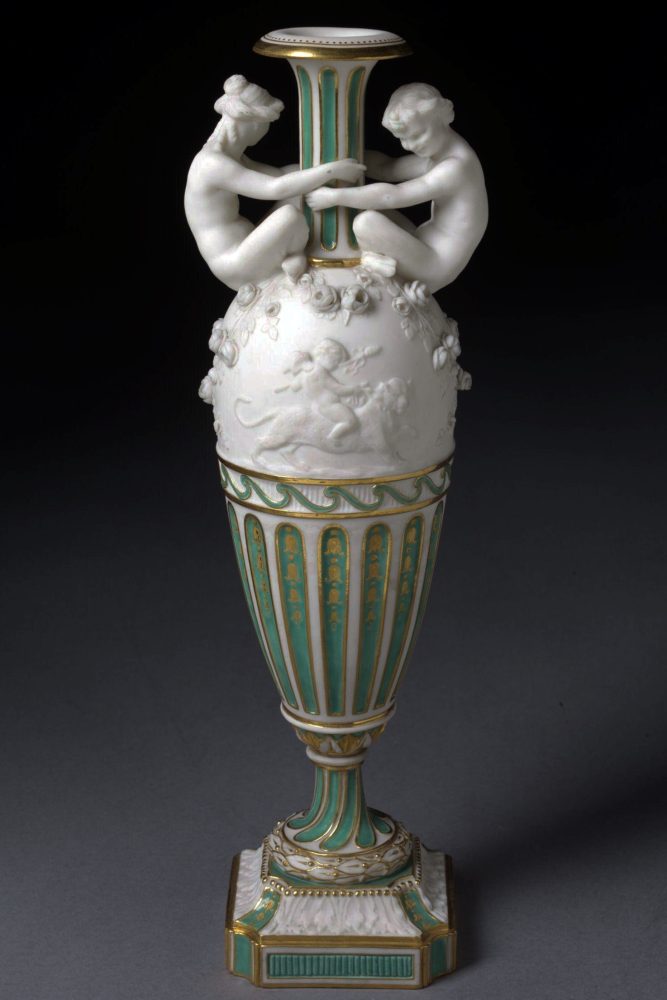 Minton 647 Clodion Parian Vase By Carrier Balleuse