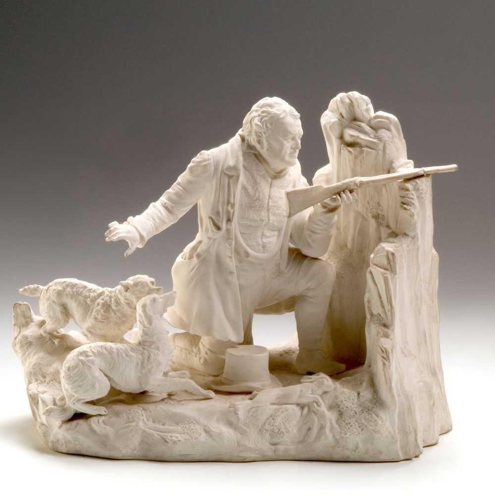 Minton 112 Bisque Figural Group Gamekeeper