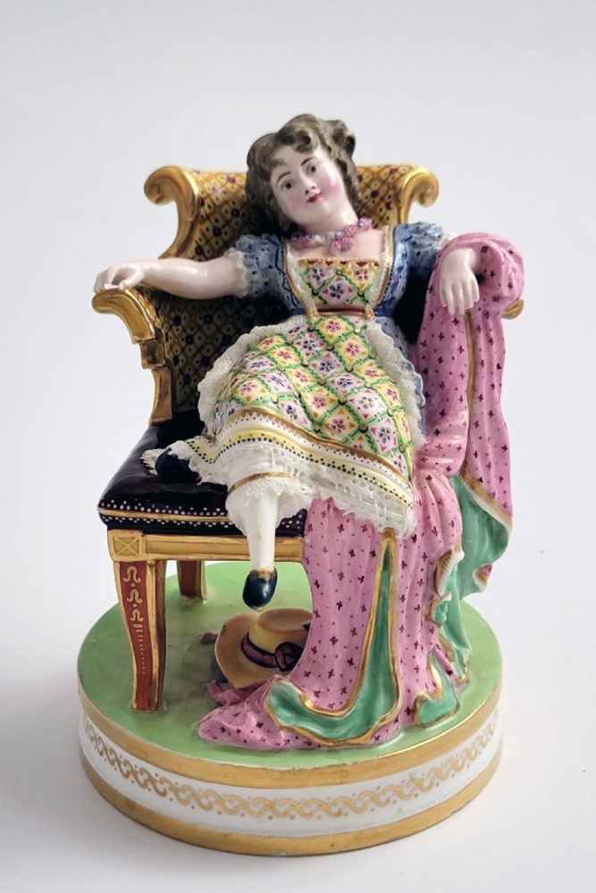 Minton 125 Figure Girl Sitting In Chair