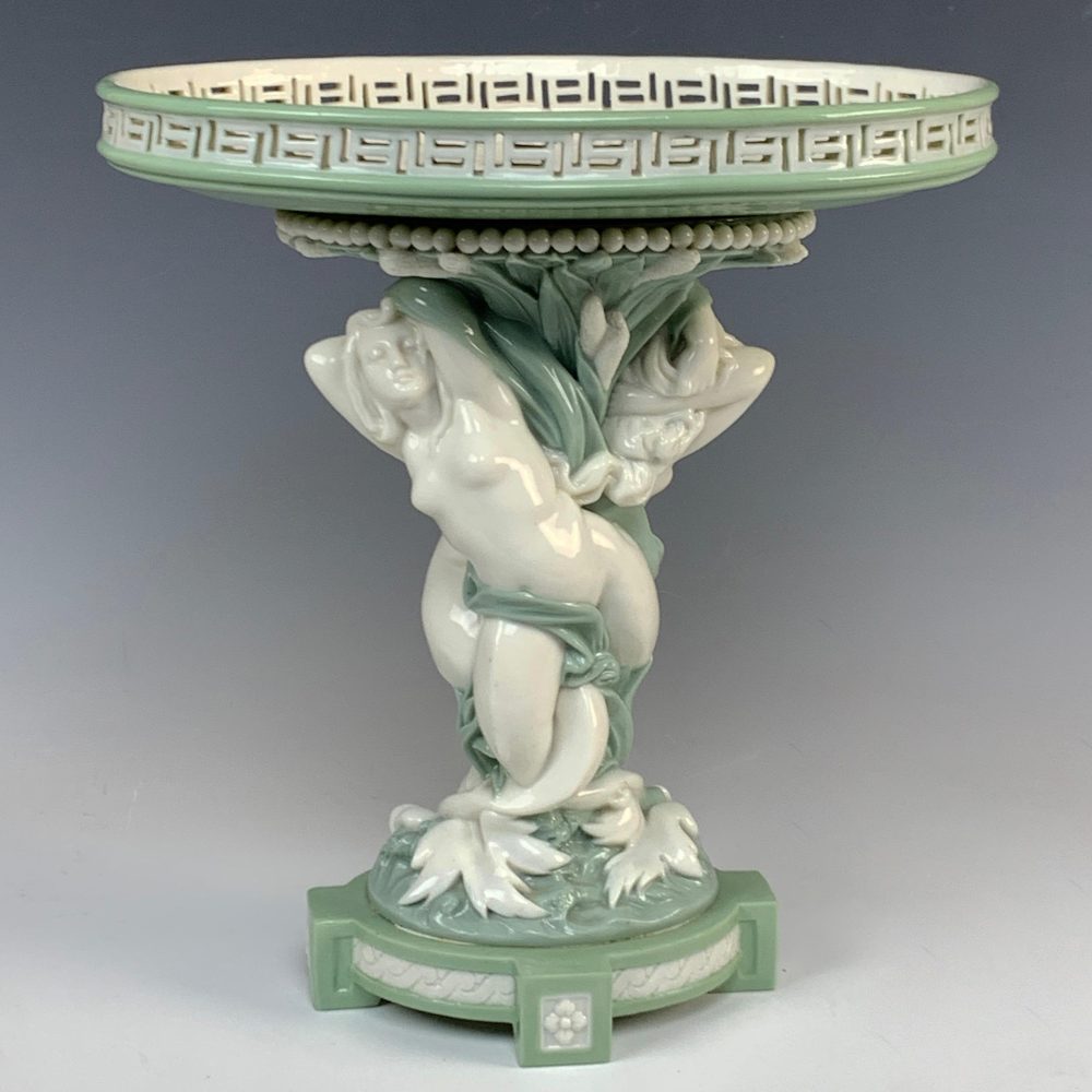 Minton 1313 Mermaid Compote. Celadon.