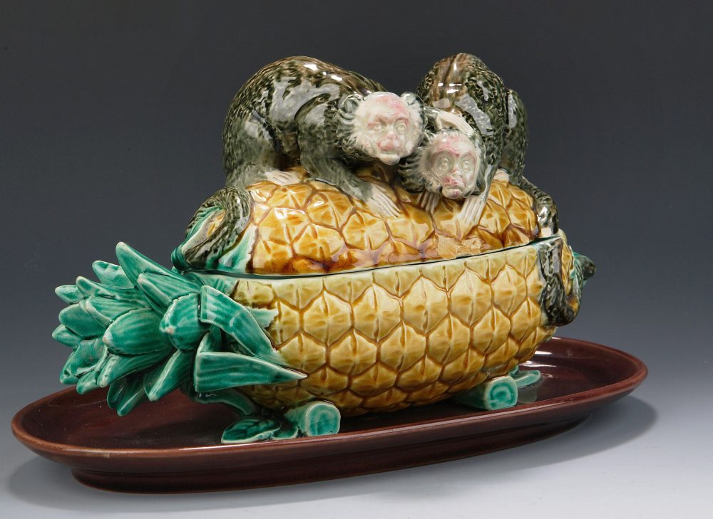 Minton 1703 Majolica Monkeys On Pineapple