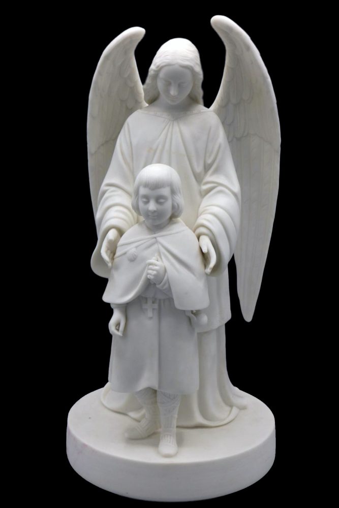 Minton 179 Parian Figural Group Guardian Angel