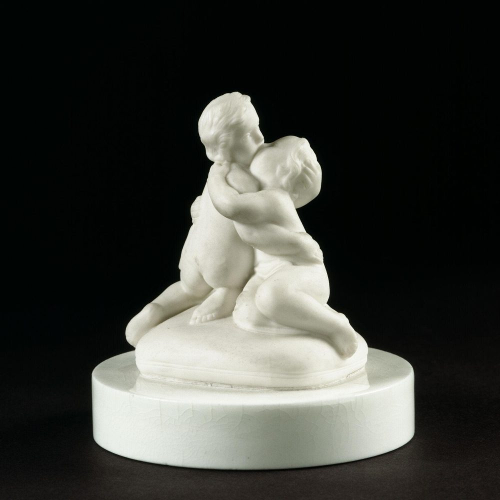 Minton 188 Parian Figural Group Kissing Cupids