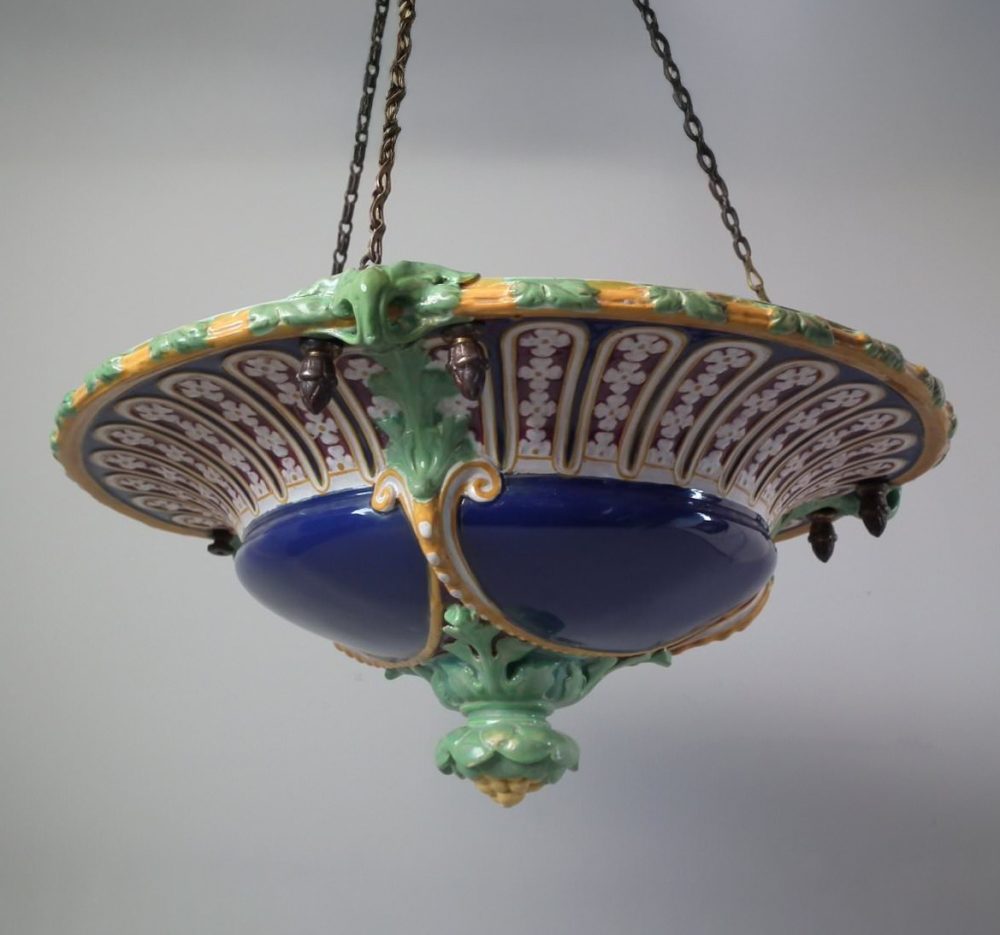 Minton 578 Majolica Hanging Orchid Basket