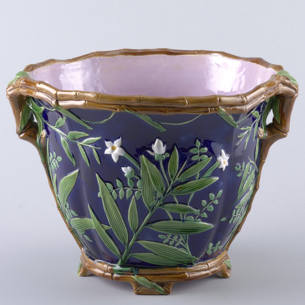 Minton 651 Majolica Bamboo Garden Pot