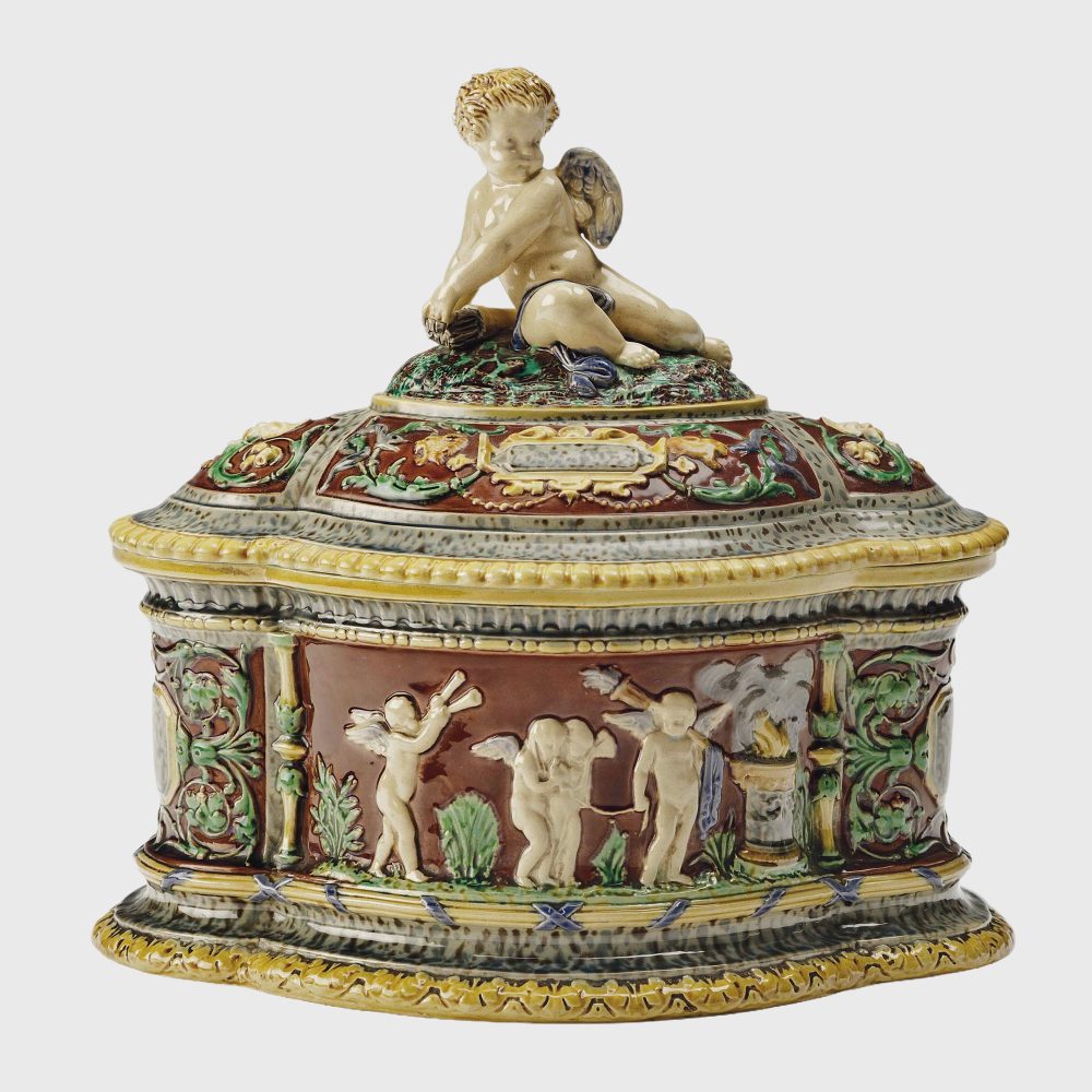 Minton 669 Majolica Jewel Casket