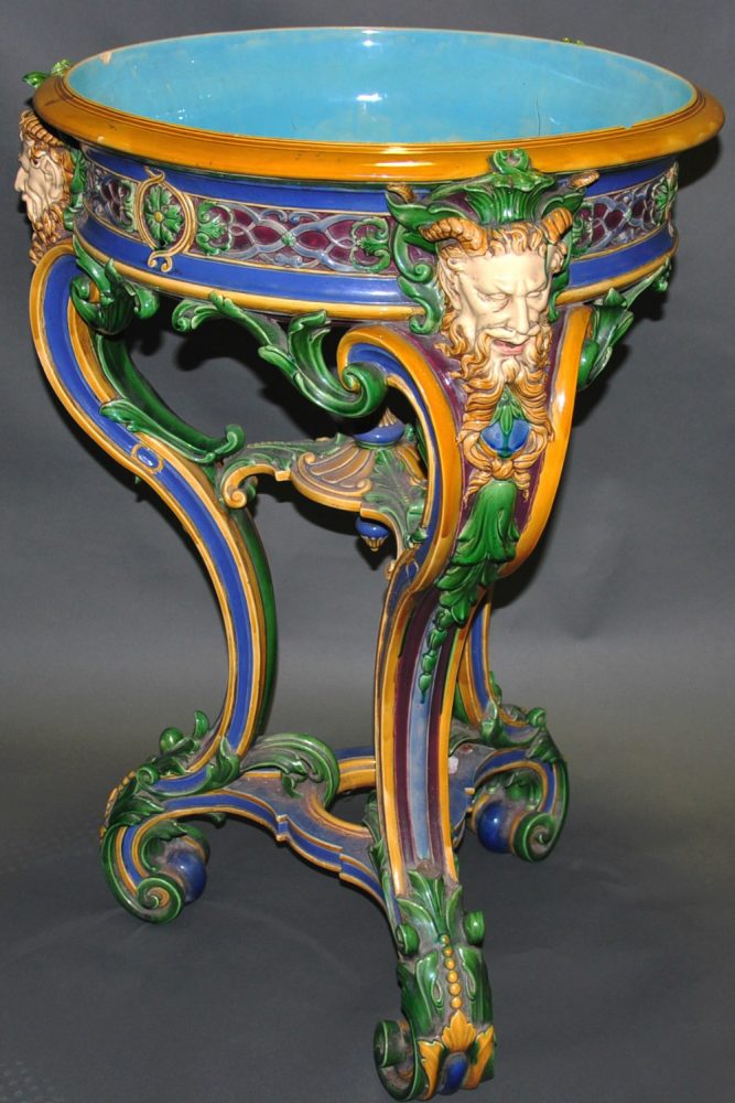 Minton 718 Majolica Tripod Jardanier