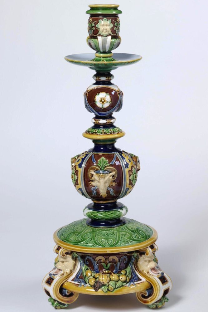 Minton 765 Majolica Candlestick
