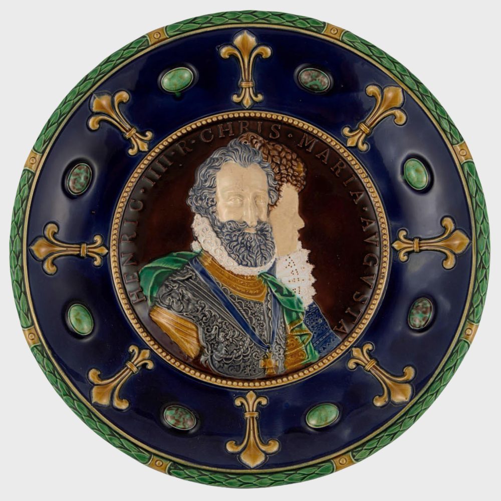 Minton 771 Majolica Portrait Charger Plate Henry IV