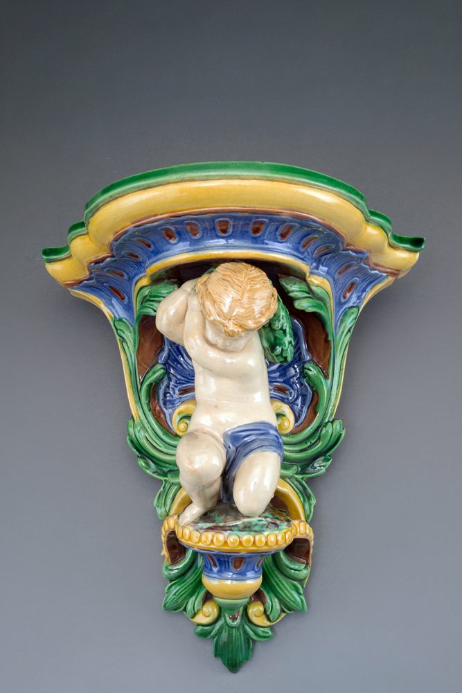 Minton Majolica Cupid Wall Bracket 824