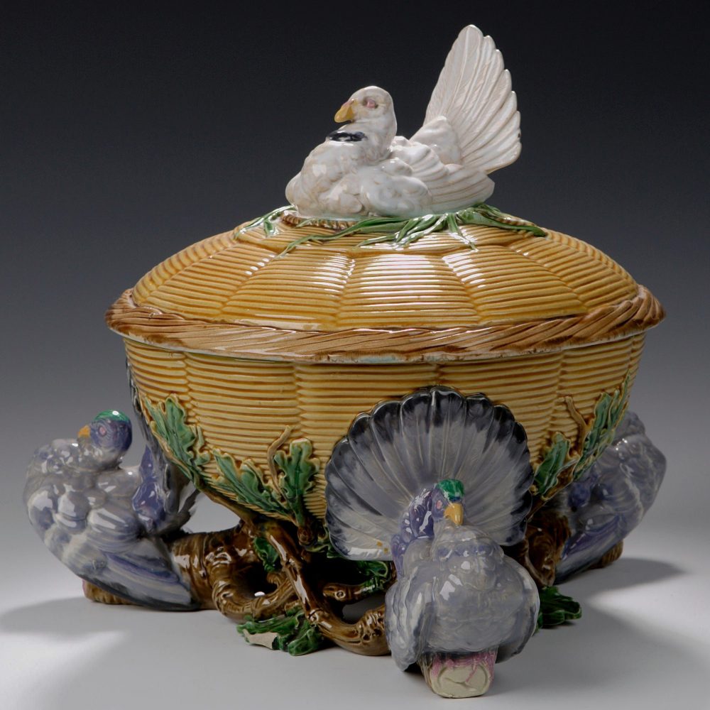 Minton Majolica Pigeon Pie Tureen 777
