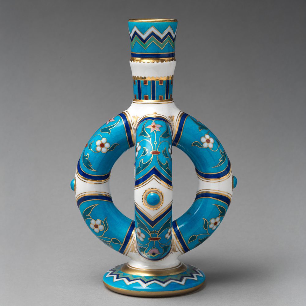Minton 1398 Cloisonne Style Candlestick By Christopher Dresser