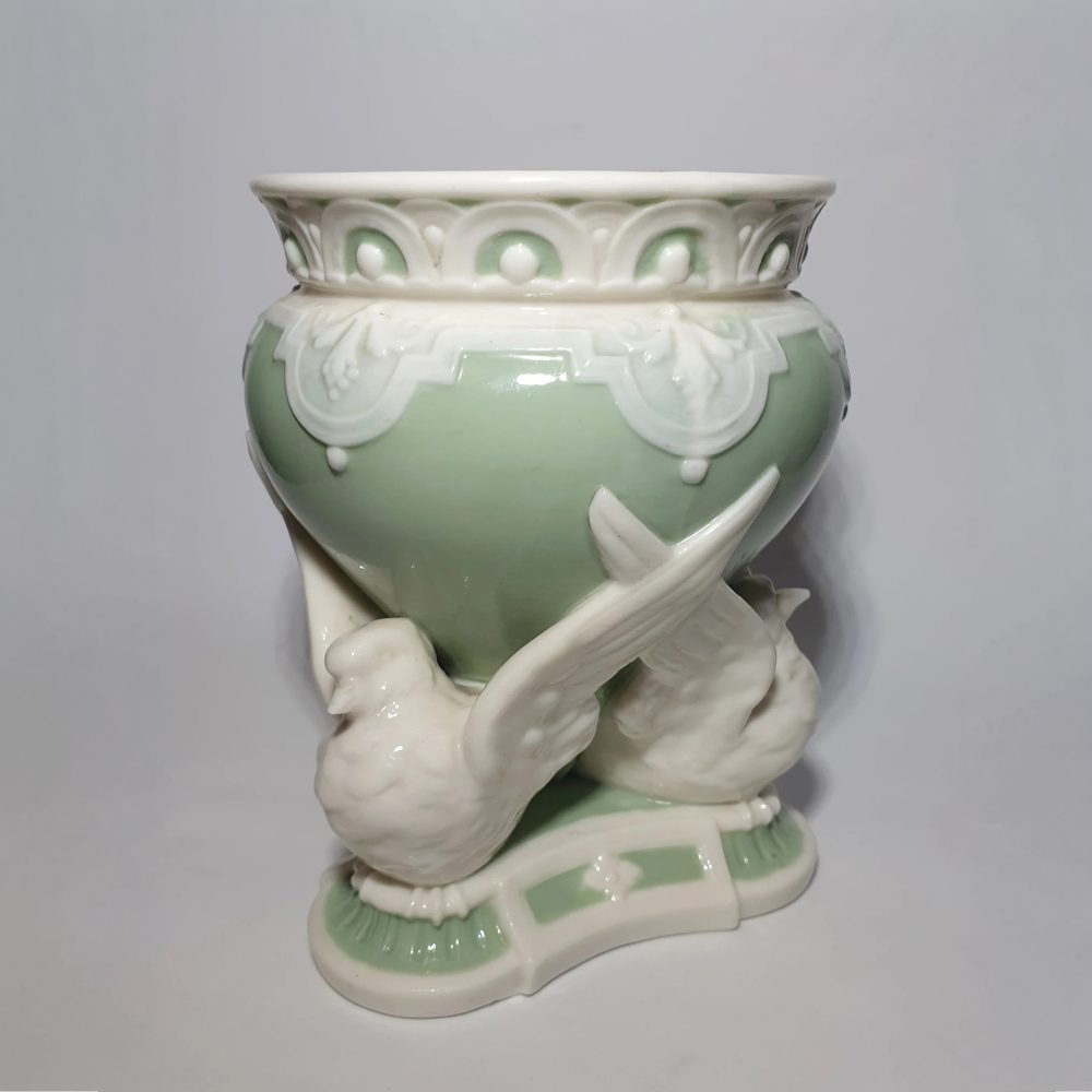 Minton 1482 Celadon Vase With Doves