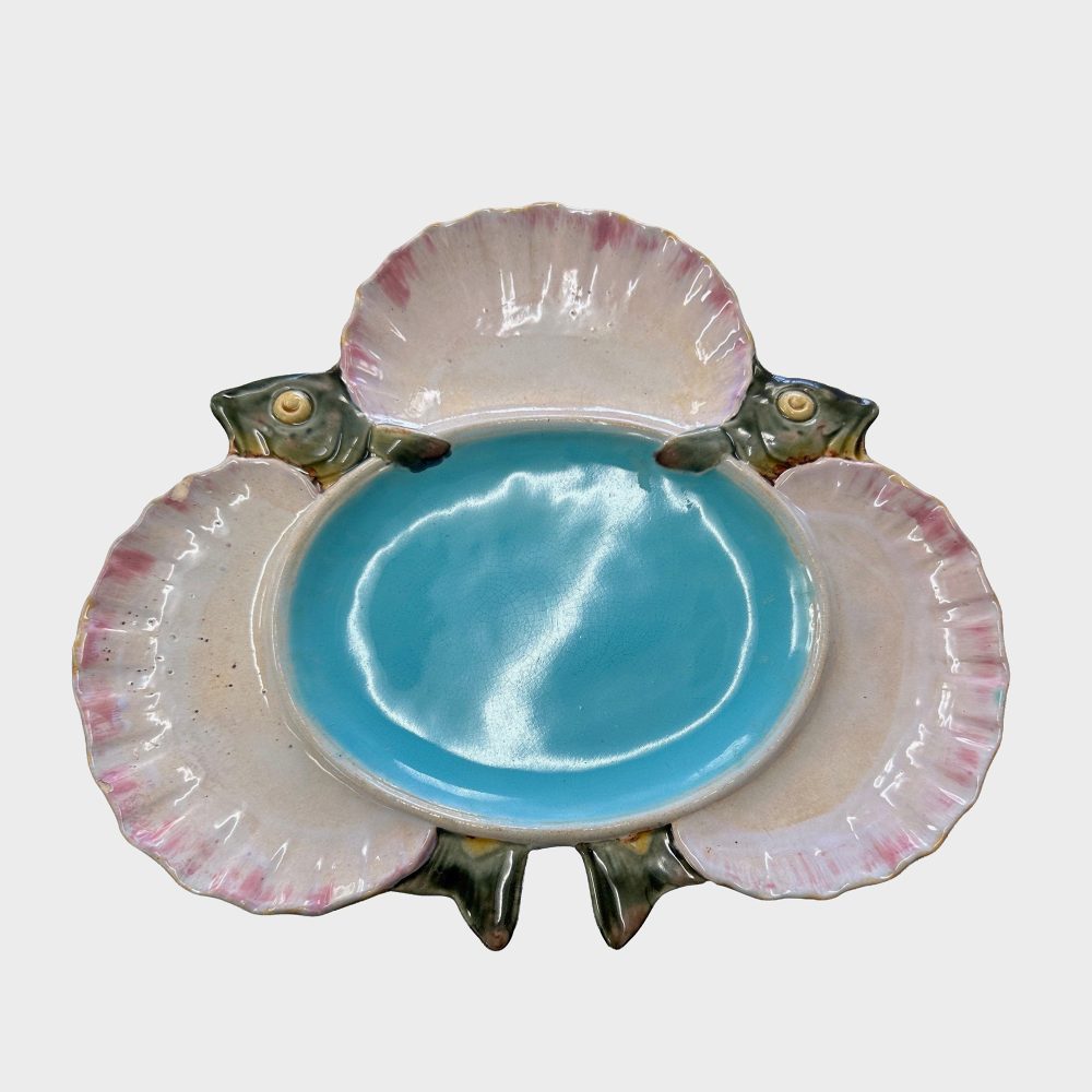 Minton 1497 Majolica Fish And Shell Plate