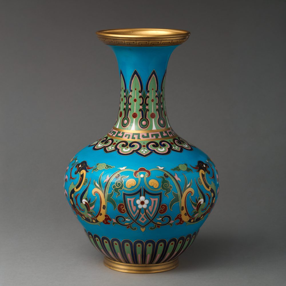 Minton 1612 Cloisonne Vase By Christopher Dresser