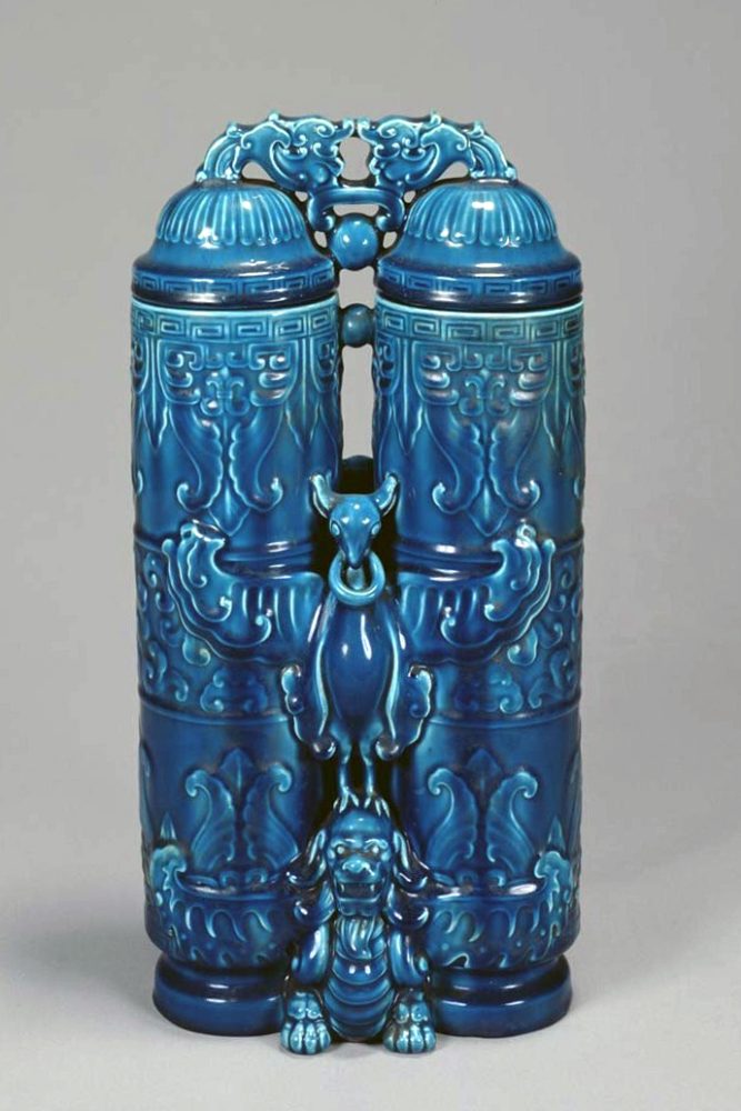 Minton 1624 Majolica Chinese Ornament Beasts