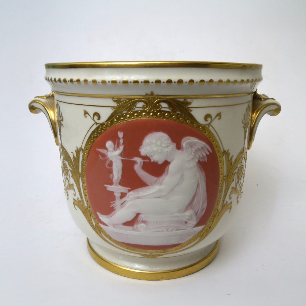 Minton 2204 Pate Sur Pate Cache Pot With Cupid