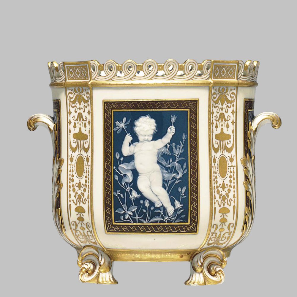 Minton 2454 Pate Sur Pate Vase By Solon