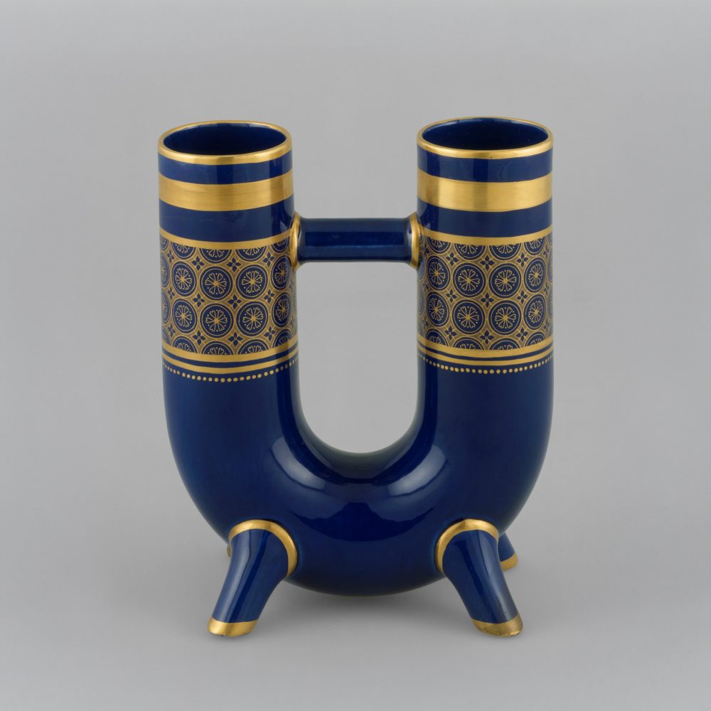 Minton 2695 U Shaped Double Vase By Christopher Dresser