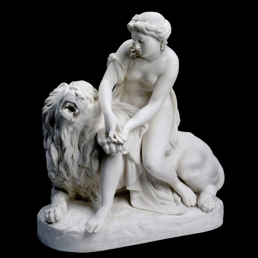 Minton 412 Parian Figural Group Of Lion In Love