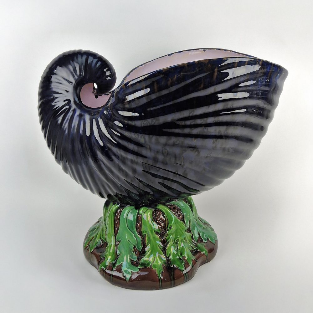 Minton 437 Majolica Nautilus Shell Pot