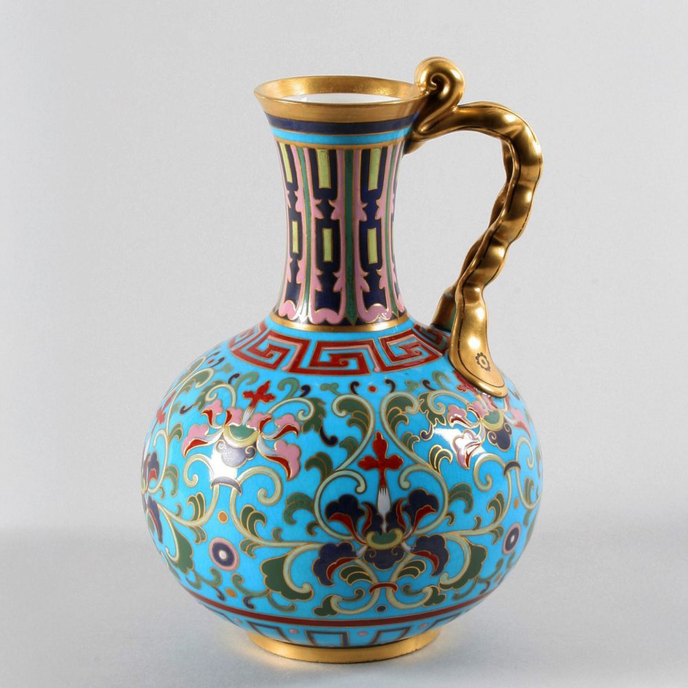 Minton 596 Cloisonne Style Ewer Christopher Dresser