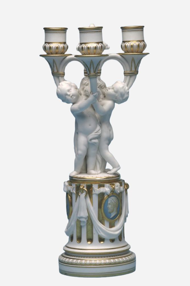 Minton 830 Parian Candelabra With Cupids