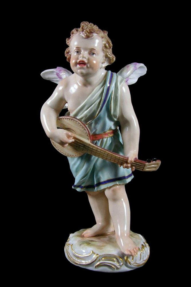 Meissen O193 Cupid Figurine Guitar Player