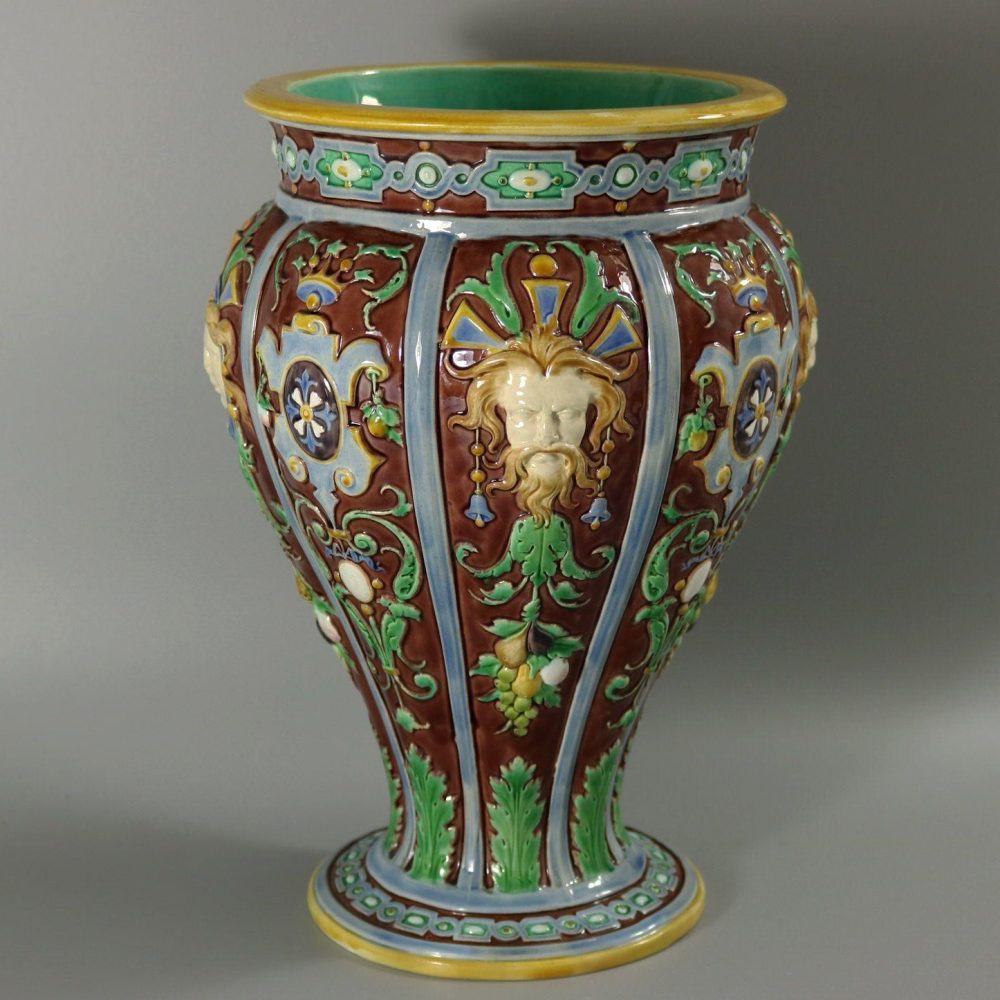 Minton 827 Majolica Renaissance Style Vase