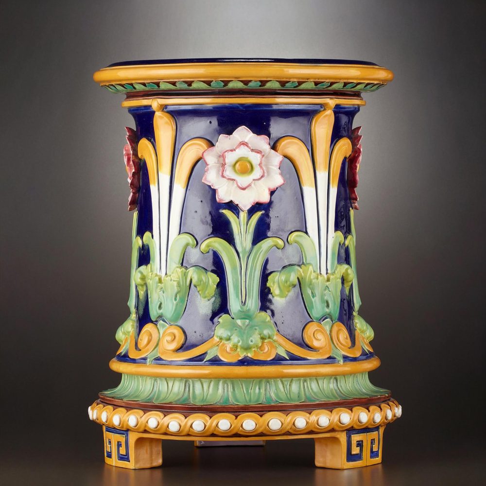 Minton 982 Majolica Floral Garden Seat