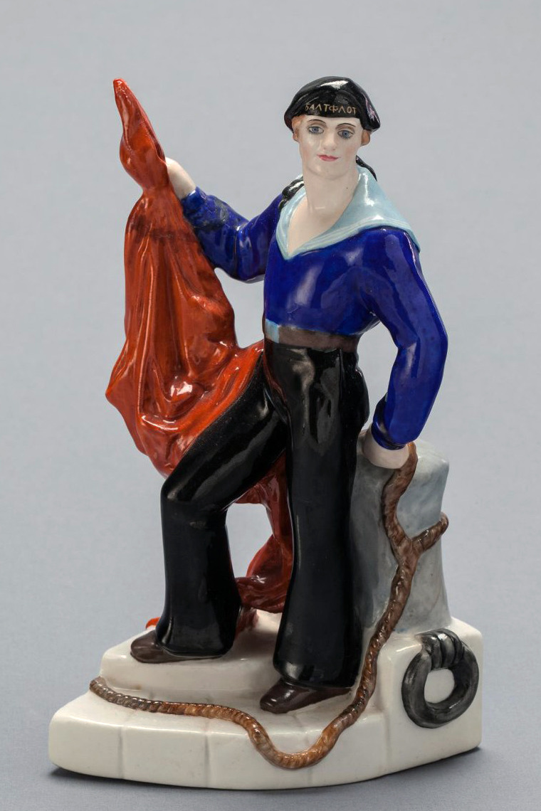 Soviet Porcelain Figure Soviet Propaganda Porcelain Figure Sailor With Red Banner By Danko