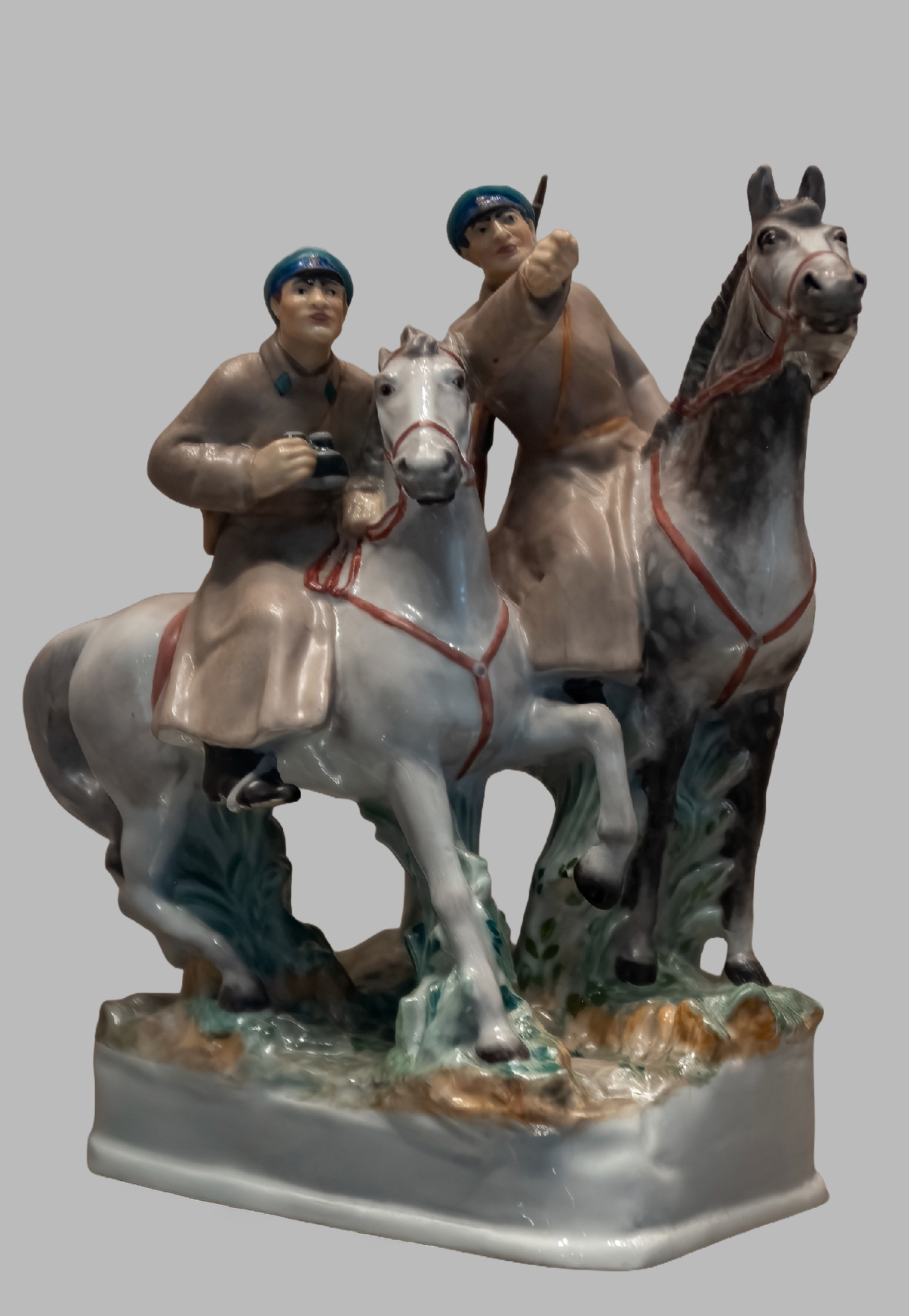 Soviet Porcelain Figurl Group Borderguards By Danko